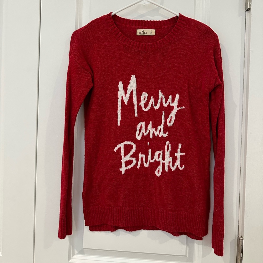 Red holiday sweater Holister, size small